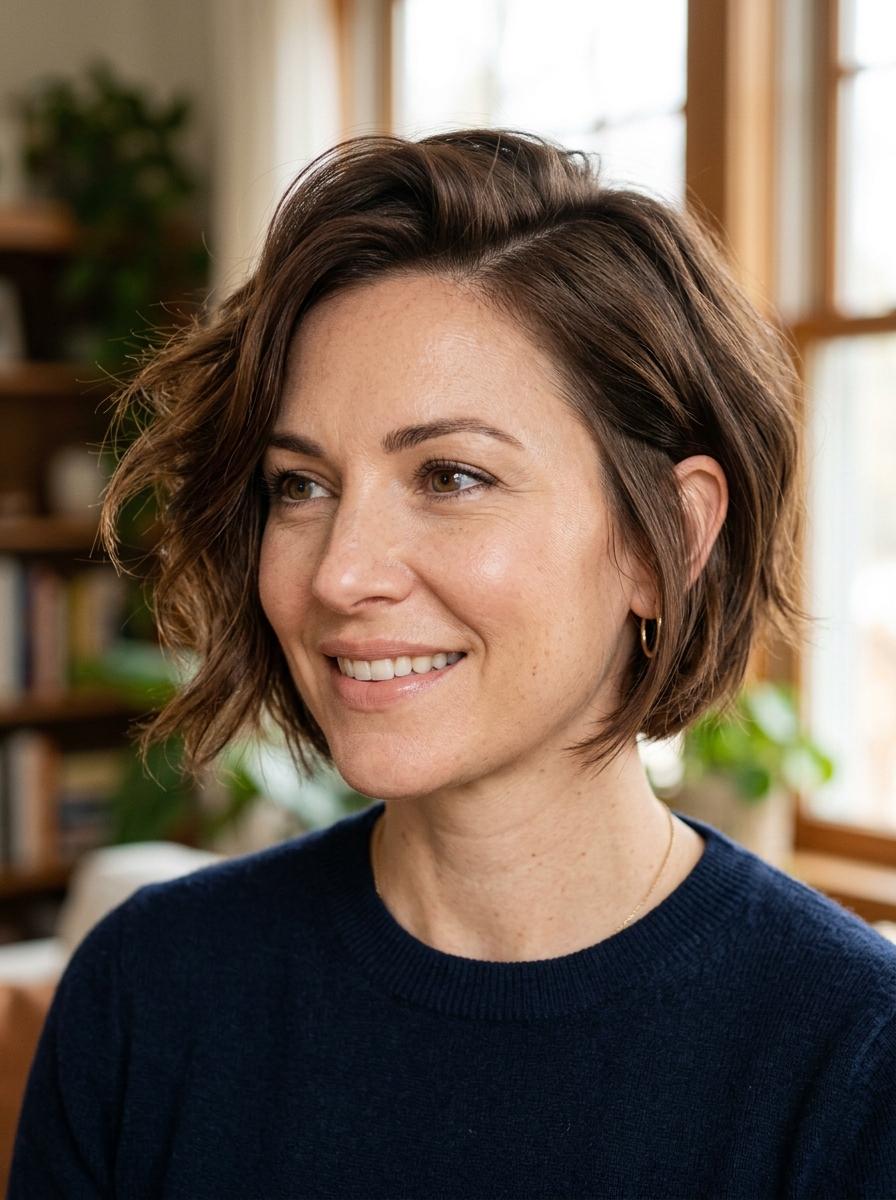 Bob mit tiefem Seitenscheitel als Bob Frisuren stylen Inspiration 2026